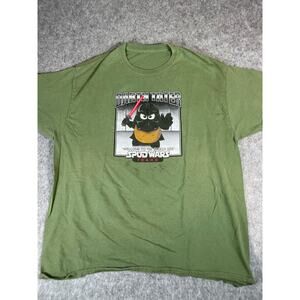 VINTAGE Spud Wars Darth Tater Shirt Mens Large Green Graphic Short Sleeve Tee